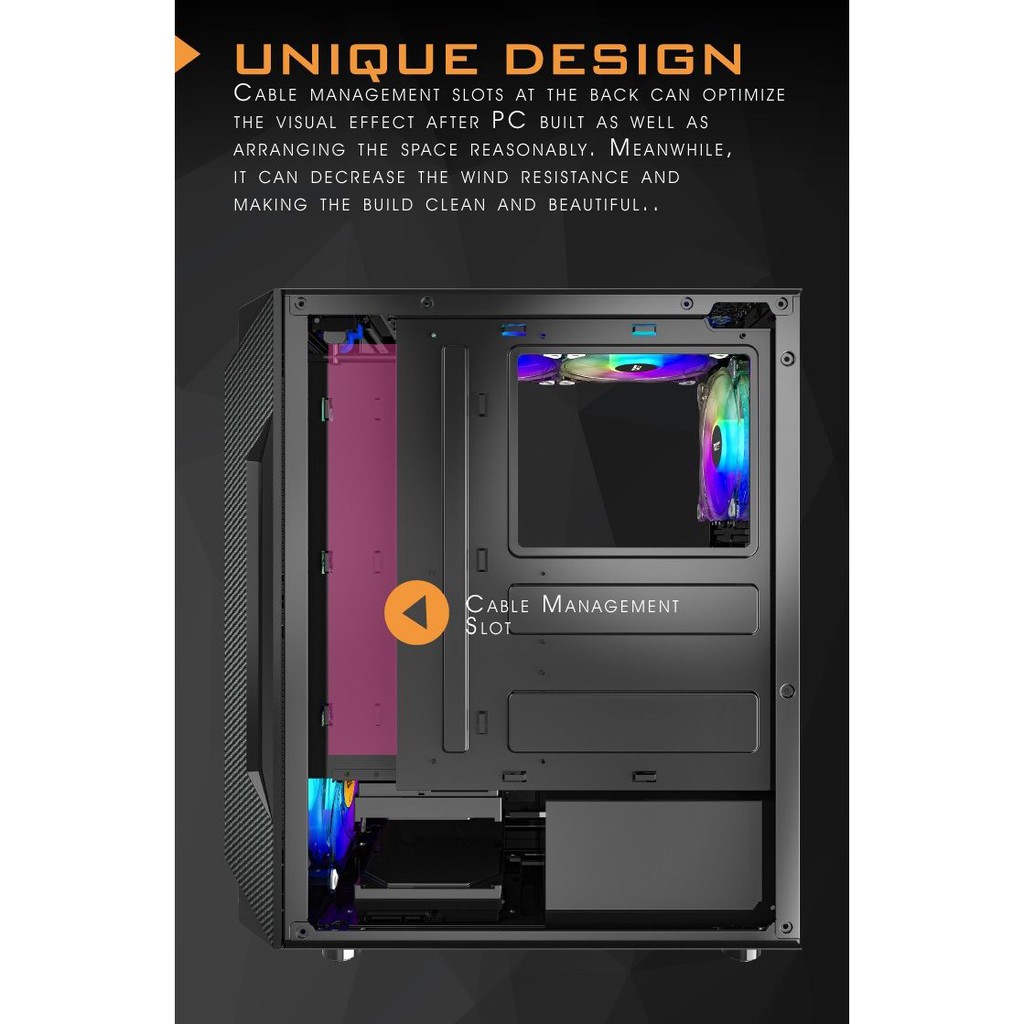 AIGO darkFlash Leo TG ATX Gaming Casing With Four RGB Fan Price in BD ...